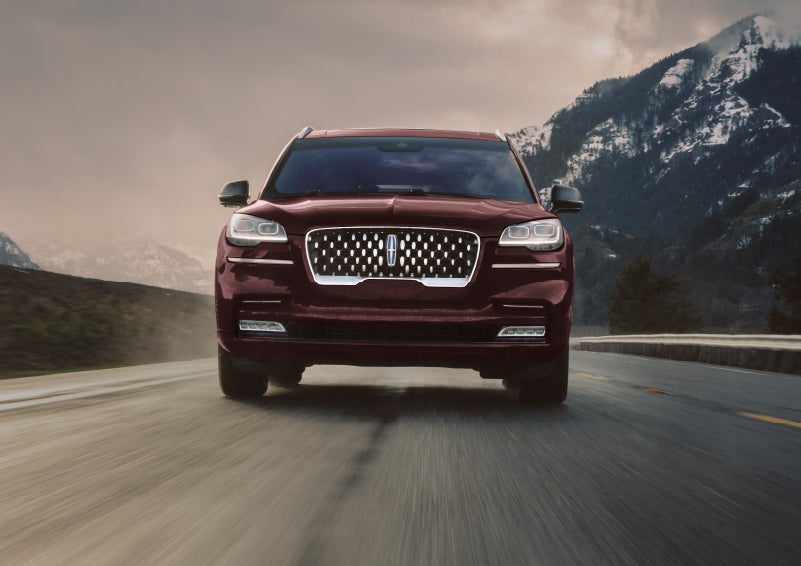 A 2024 Lincoln Aviator® SUV is shown in the Diamond Red exterior color. | Dorsch Lincoln in Green Bay WI