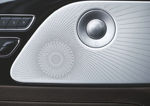 Two speakers of the available audio system are shown in a 2024 Lincoln Aviator® SUV | Dorsch Lincoln in Green Bay WI