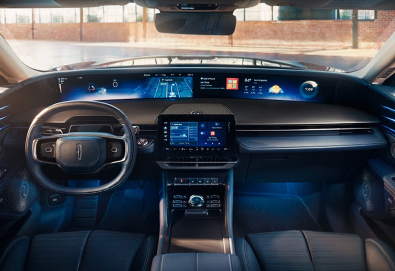 A large panoramic display is shown on the dashboard of a 2024 Lincoln Nautilus® SUV | Dorsch Lincoln in Green Bay WI