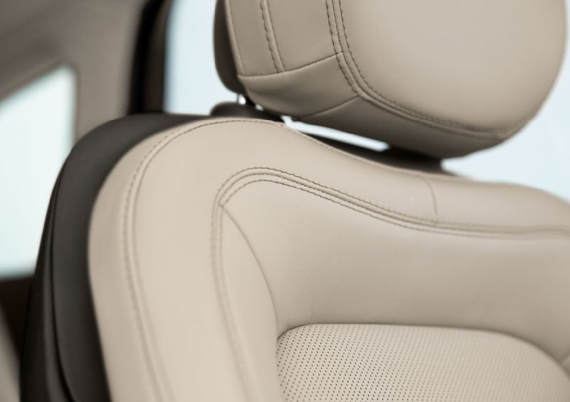 Fine craftsmanship is shown through a detailed image of front-seat stitching. | Dorsch Lincoln in Green Bay WI