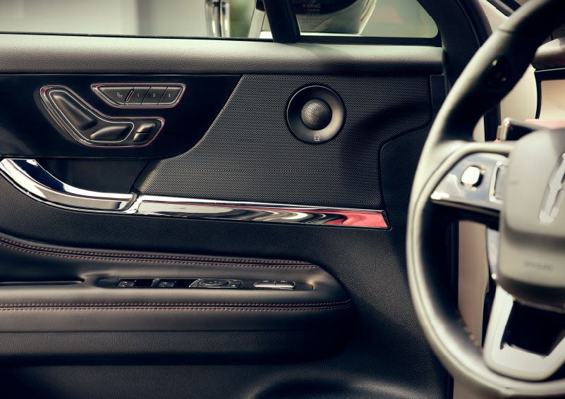 An audio speaker is shown in the driver's side door of a 2024 Lincoln Corsair® SUV. | Dorsch Lincoln in Green Bay WI