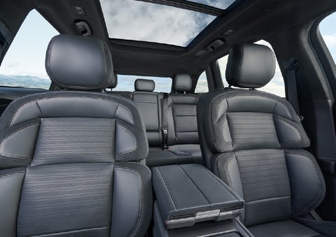 The spacious second row and available panoramic Vista Roof® is shown. | Dorsch Lincoln in Green Bay WI